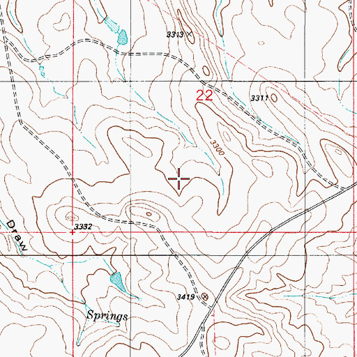 Topographic Map of 04S54E22CBB_01 Well, MT