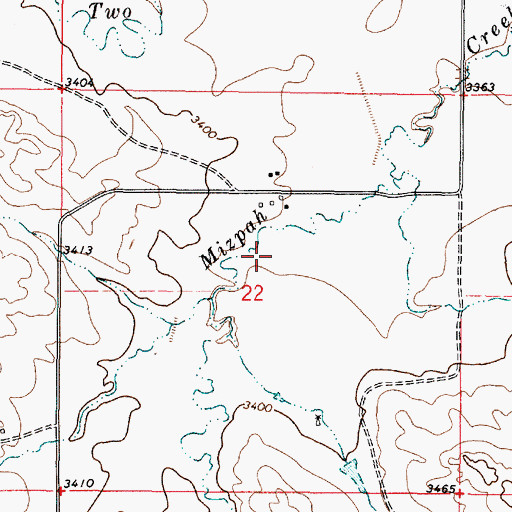 Topographic Map of 04S49E22BADD01 Well, MT
