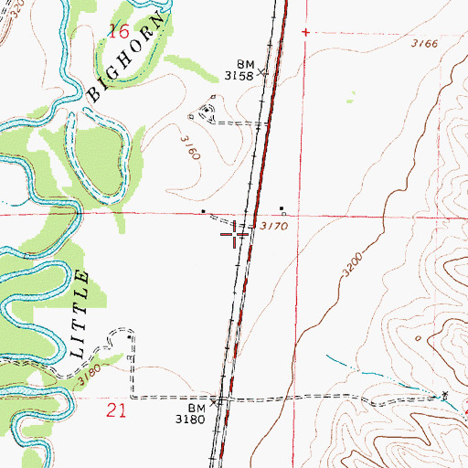 Topographic Map of 04S35E16DD__01 Well, MT