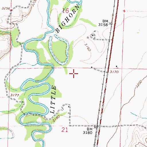 Topographic Map of 04S35E16DC__02 Well, MT