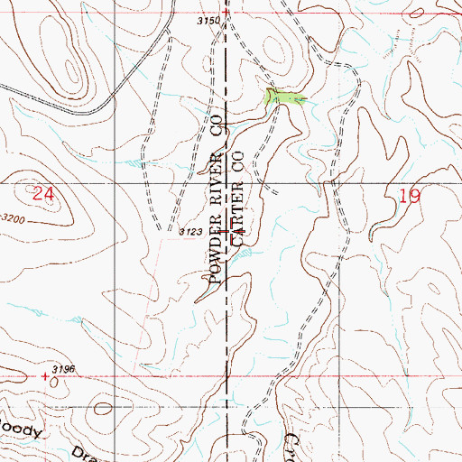 Topographic Map of 04S54E24AC__01 Well, MT