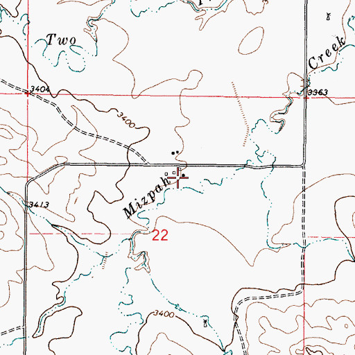 Topographic Map of 04S49E22ACBA01 Well, MT