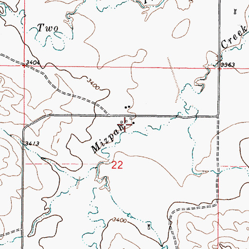 Topographic Map of 04S49E22ACBB01 Well, MT