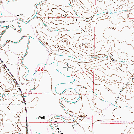 Topographic Map of 04S45E22ADCC01 Well, MT