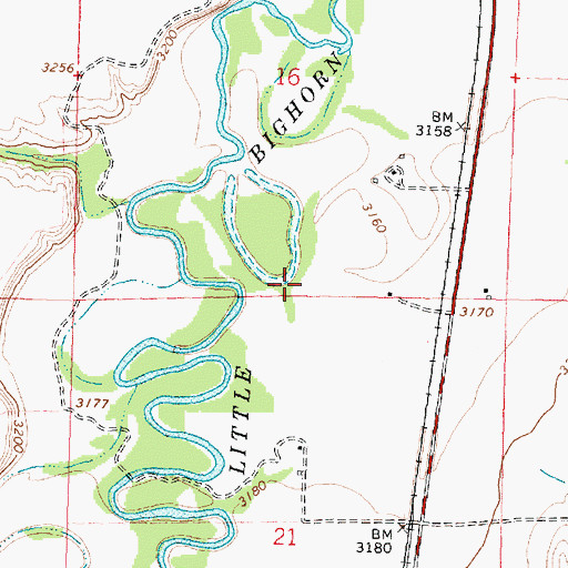 Topographic Map of 04S35E16DCCC01 Well, MT