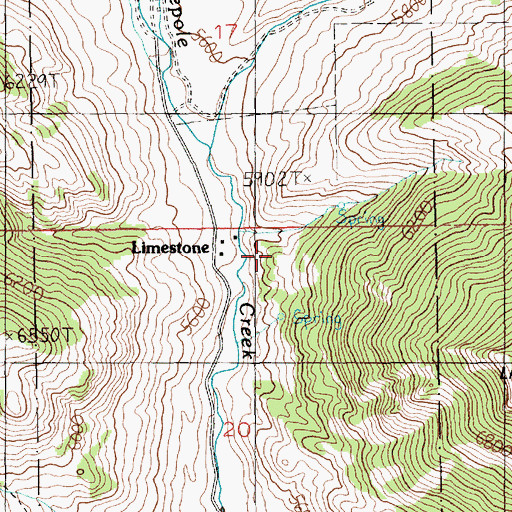 Topographic Map of 04S15E20ABBA01 Spring, MT