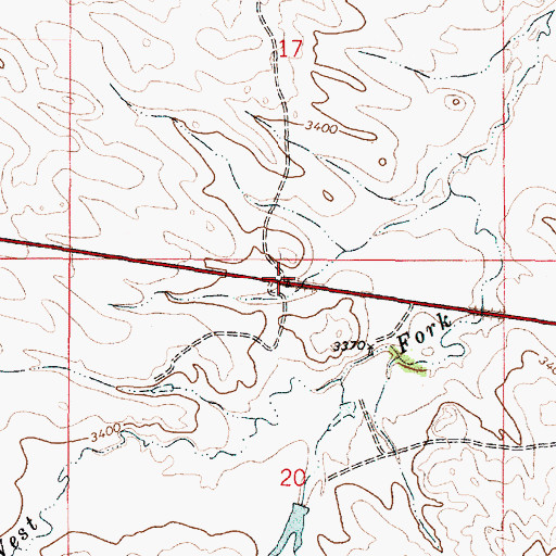 Topographic Map of 04S50E20BAAA02 Well, MT