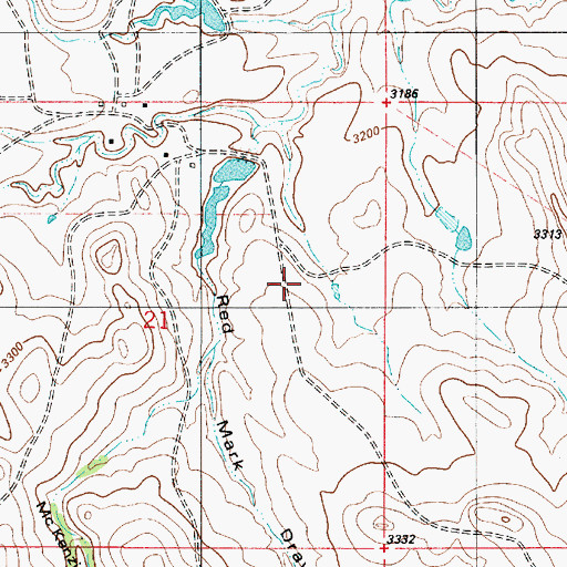 Topographic Map of 04S54E21BAD_01 Well, MT