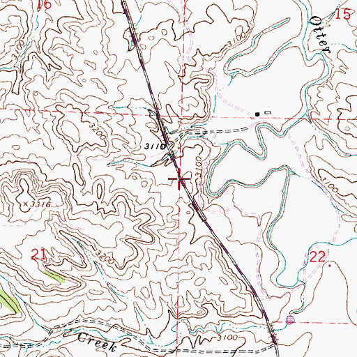 Topographic Map of 04S45E22BBCC01 Well, MT