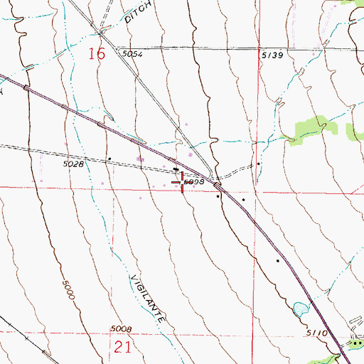 Topographic Map of 04S05W16DDCD01 Well, MT