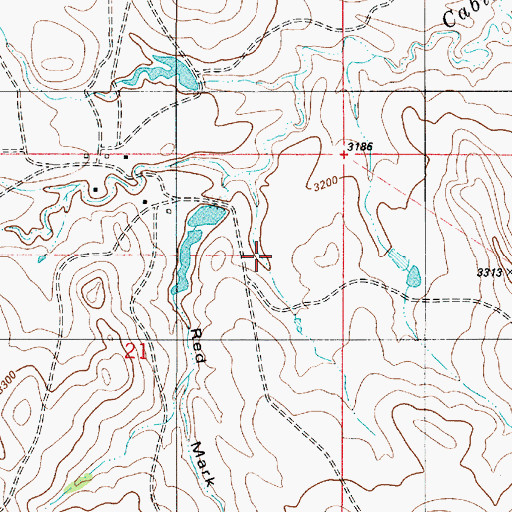 Topographic Map of 04S54E21BAA_01 Well, MT