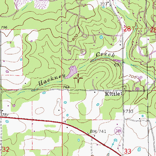 Topographic Map of Timber Lake Dam, AR