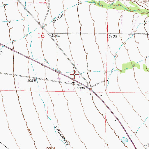 Topographic Map of 04S05W16DDBC01 Well, MT