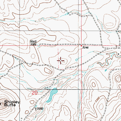 Topographic Map of 04S54E17CDD_01 Well, MT