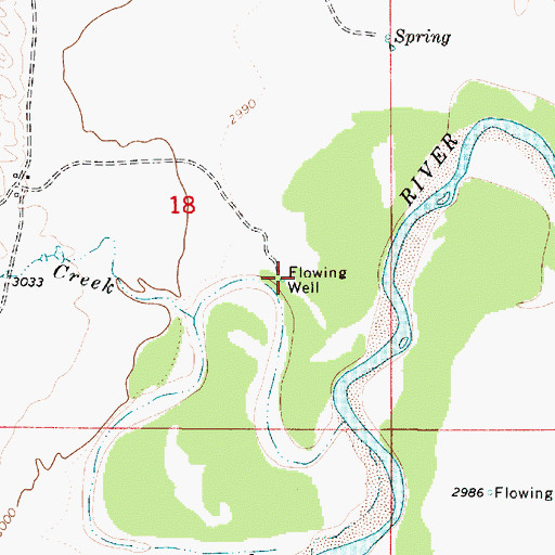 Topographic Map of 03S52E18DACB01 Well, MT
