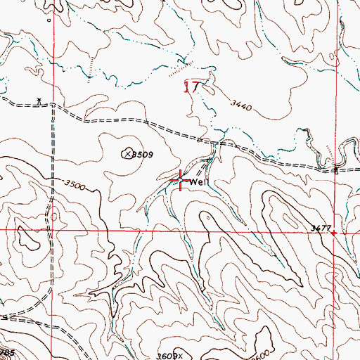 Topographic Map of 04S49E17CDAA01 Well, MT