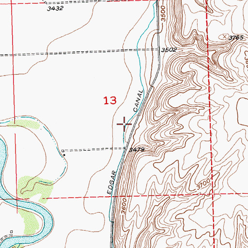 Topographic Map of 04S23E13DBCA01 Well, MT