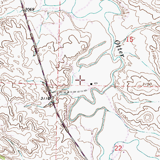 Topographic Map of 04S45E15CCDD01 Well, MT