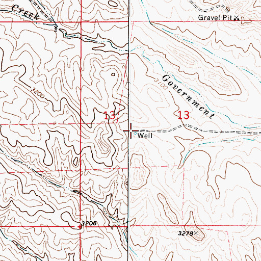 Topographic Map of 04S51E13BDBB01 Well, MT