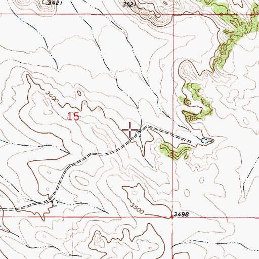 Topographic Map of 04S50E15DABB01 Well, MT