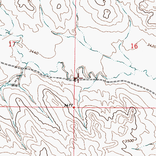 Topographic Map of 04S49E16CCBB01 Well, MT