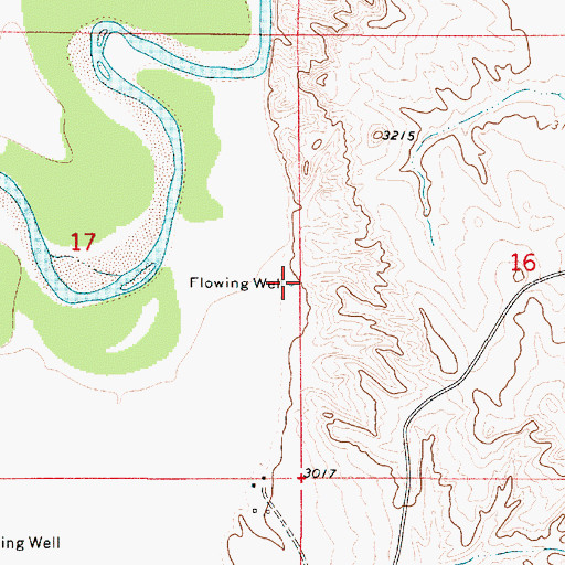 Topographic Map of 04S52E17DAAA01 Well, MT
