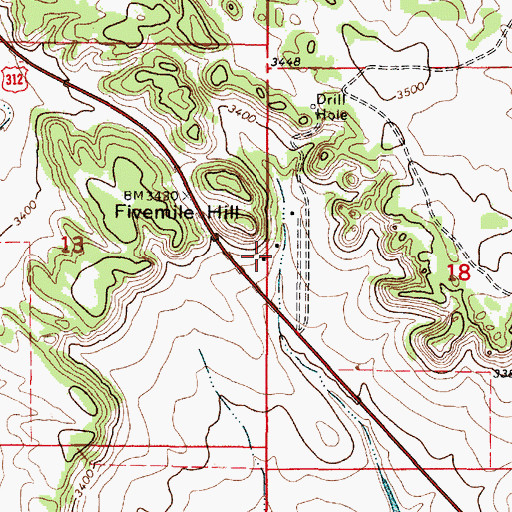 Topographic Map of 04S50E13DAAA01 Well, MT