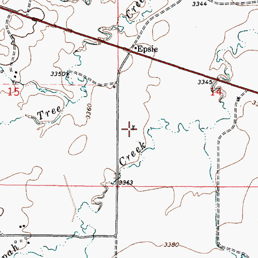 Topographic Map of 04S49E14CBCD01 Well, MT