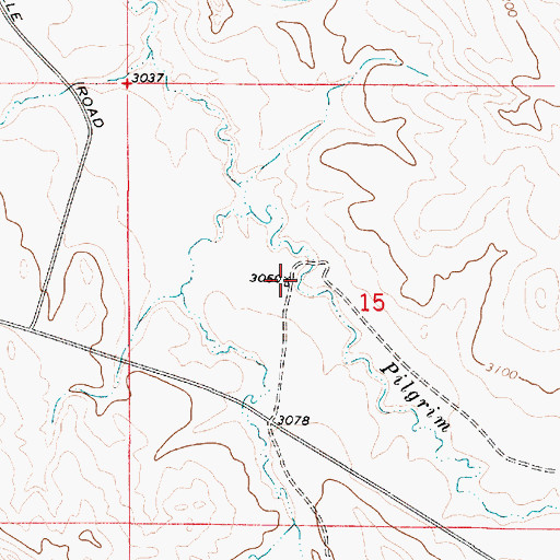 Topographic Map of 04S52E15BDCA01 Well, MT