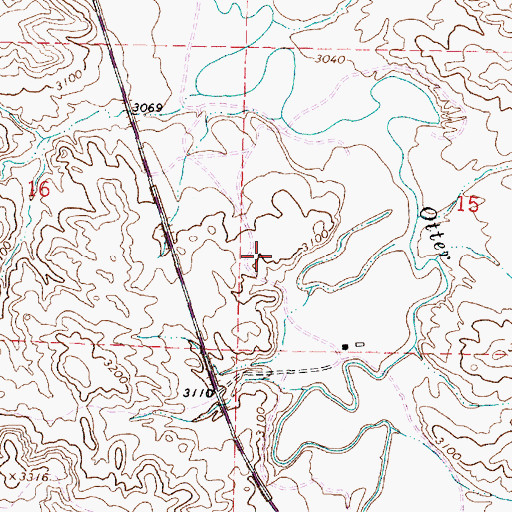 Topographic Map of 04S45E15CCBA01 Well, MT