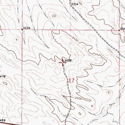Topographic Map of 04S50E17BDAC01 Well, MT