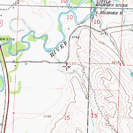 Topographic Map of 04S35E15ABBB01 Well, MT