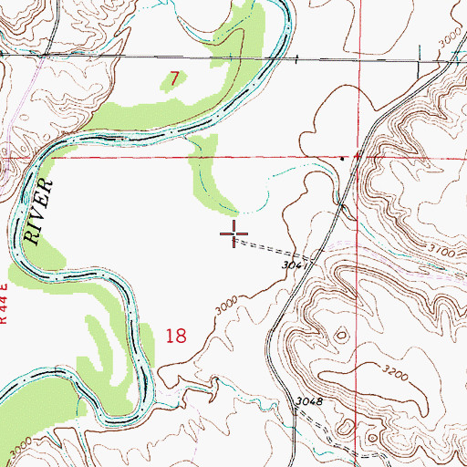 Topographic Map of 04S44E18ABDC01 Well, MT
