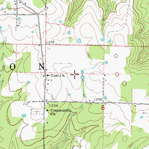 Topographic Map of Crouch Lake, AR