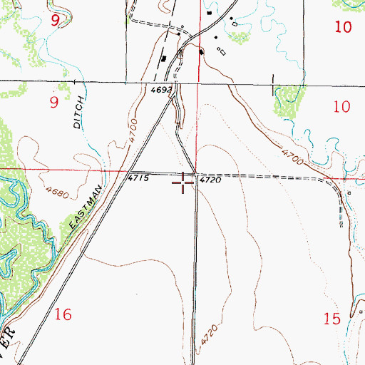 Topographic Map of 04S06W16AAAA02 Well, MT