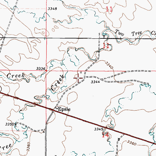 Topographic Map of 04S49E14BABB01 Well, MT