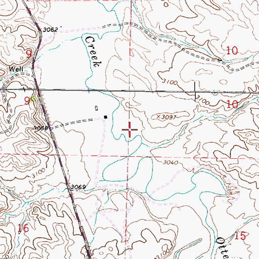 Topographic Map of 04S45E10CCBC01 Well, MT