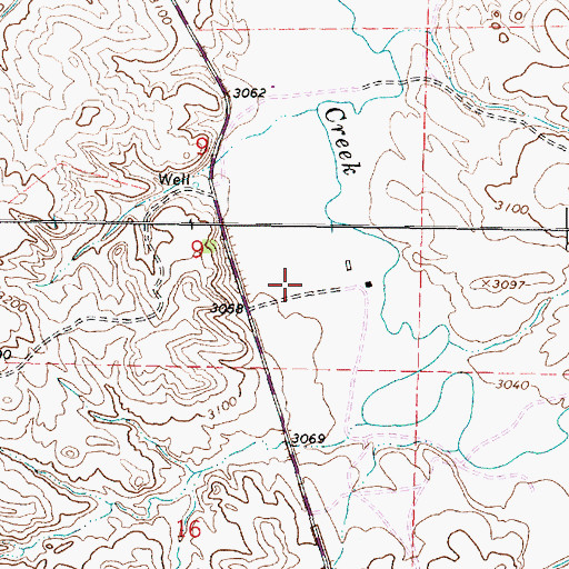 Topographic Map of 04S45E09DCAA01 Well, MT