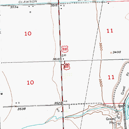 Topographic Map of 04S23E11CBBC01 Well, MT