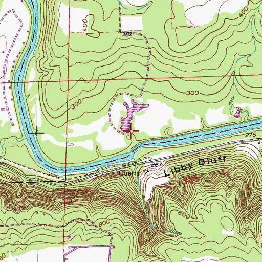 Topographic Map of Grisso Lake Dam, AR
