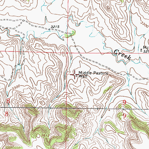 Topographic Map of 04S46E09BBCA01 Well, MT