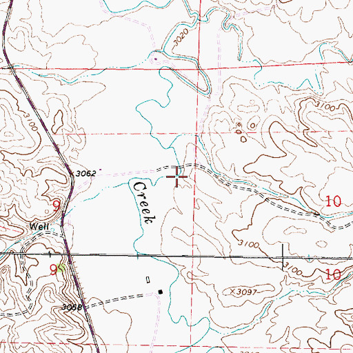 Topographic Map of 04S45E10BCCC01 Well, MT