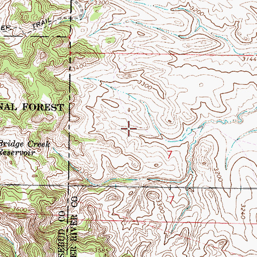 Topographic Map of 04S45E07CABA01 Well, MT