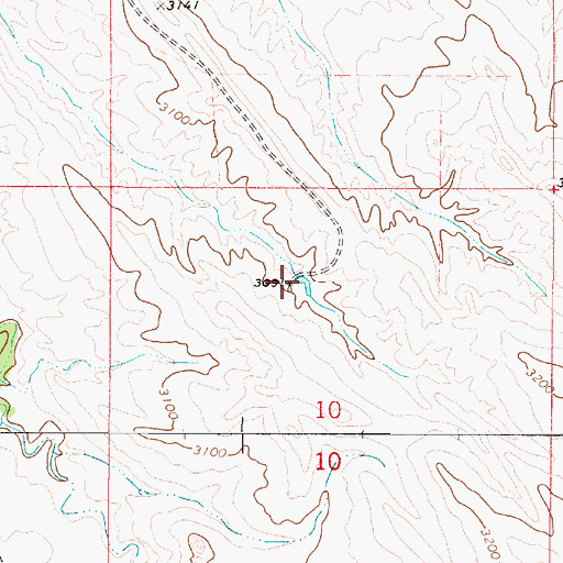 Topographic Map of 04S52E10BADC01 Well, MT