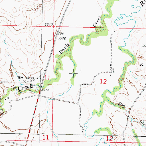 Topographic Map of 04S46E01DDCA01 Well, MT
