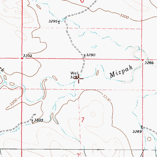 Topographic Map of 04S50E07BADA01 Well, MT