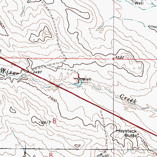 Topographic Map of 04S49E08ABDA01 Well, MT