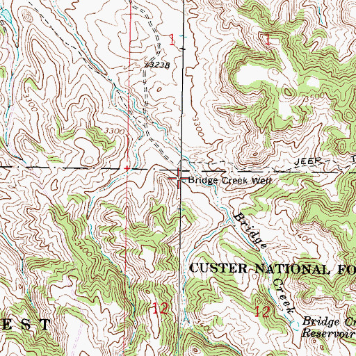 Topographic Map of 04S44E12BBDA01 Well, MT