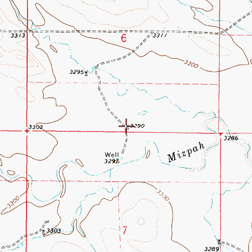 Topographic Map of 04S50E06DCCC01 Well, MT