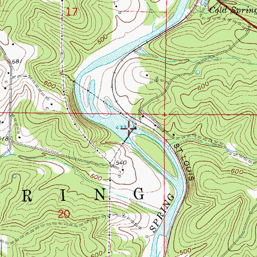 Topographic Map of Cecil Lake Dam, AR